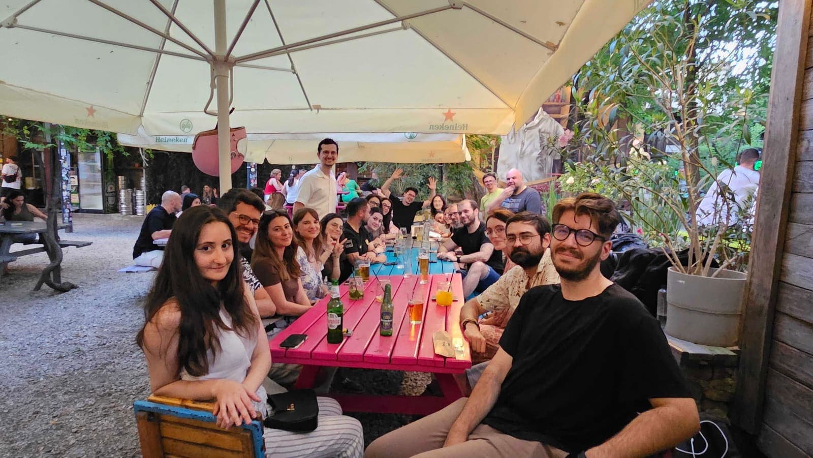 A Product & Design Drinks table on a Bucharest terrace